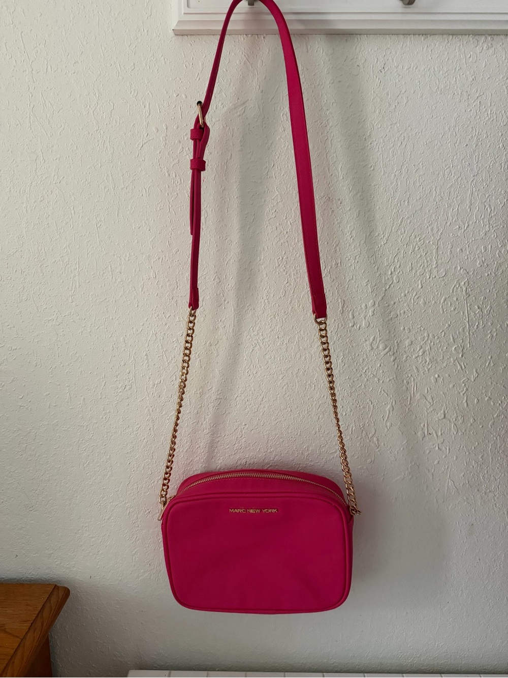 Marc New York Hot Pink Crossbody Bag with Gold Chain